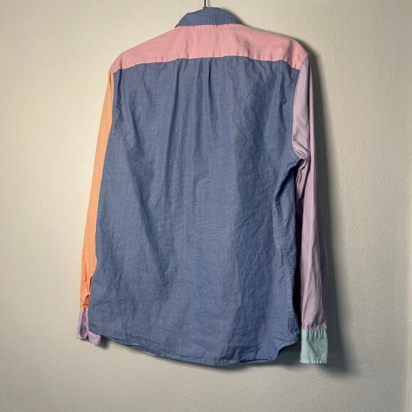 J.Crew Slim Fit Organic Cotton LS Button-Up Oxford – Large – Pastel Color Block - Picture 3 of 7